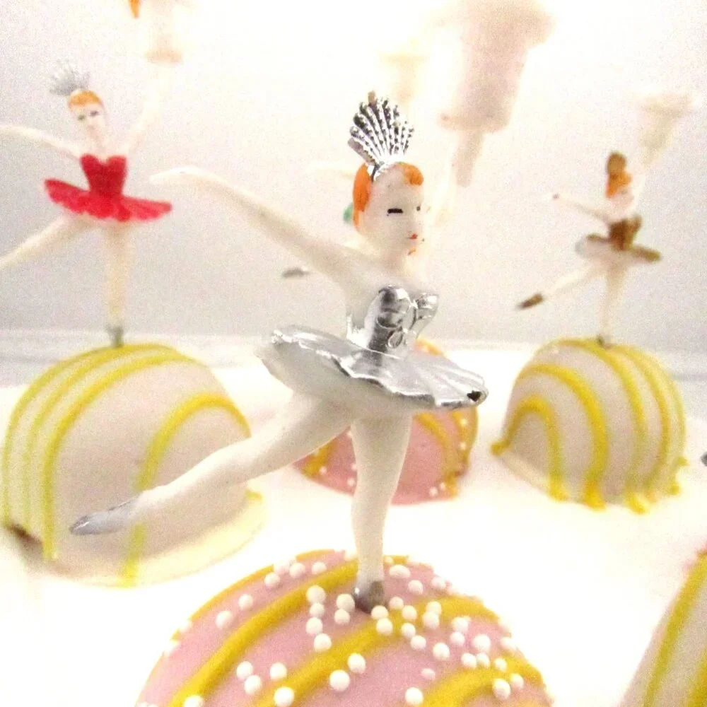 Vintage Ballerina Cake Topper Dancer Candle holder Retro Party Cupcake Birthday